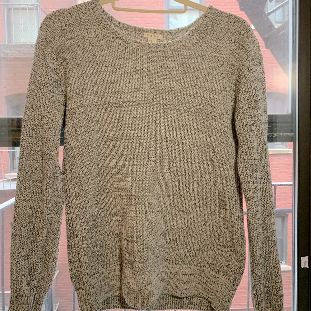 Grey Cable-knit Sweater